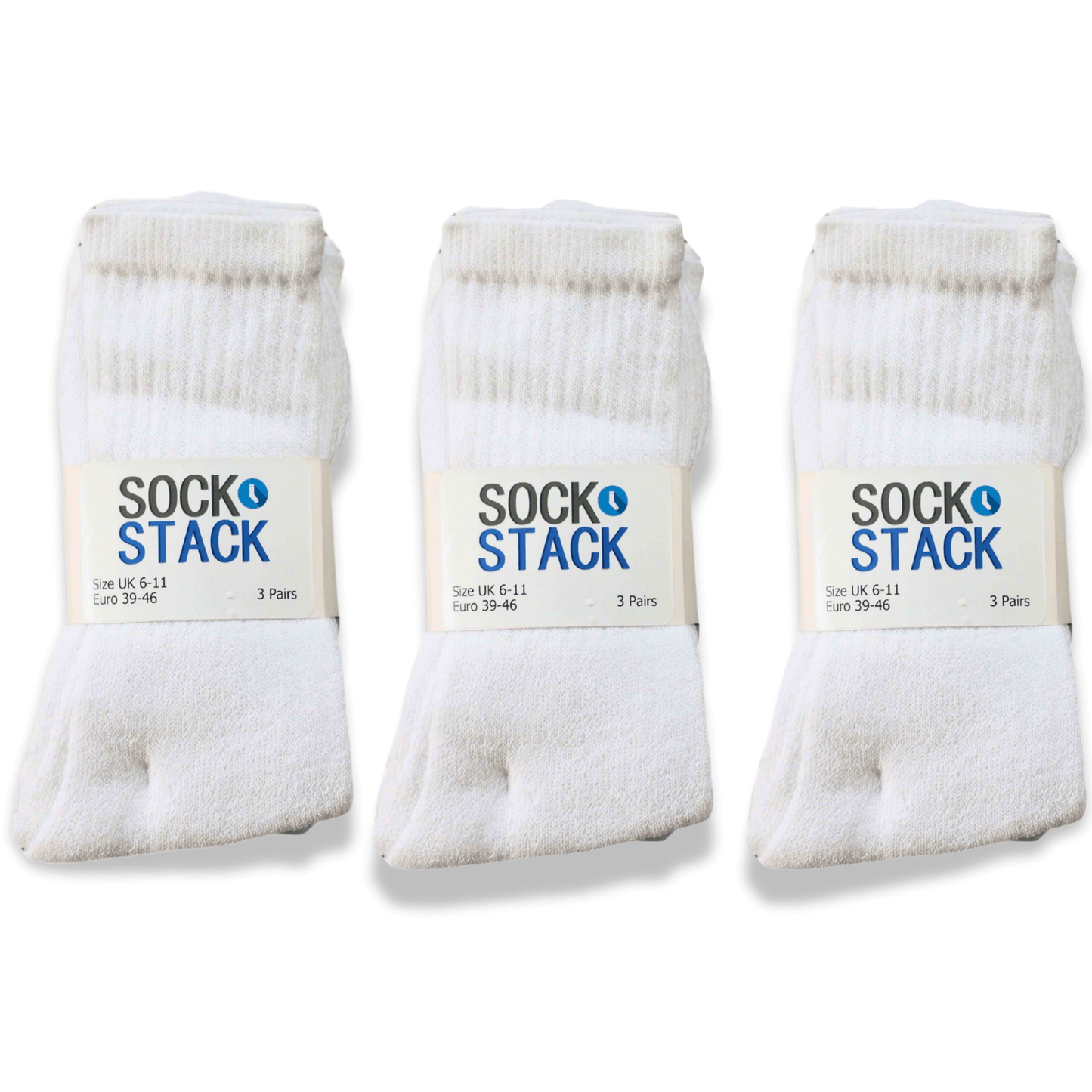 Sock Stack Mens Cotton Rich Performance Sport Socks 15 Pairs UK 6-11 Black Grey White Comfort Cuff Everyday Wear