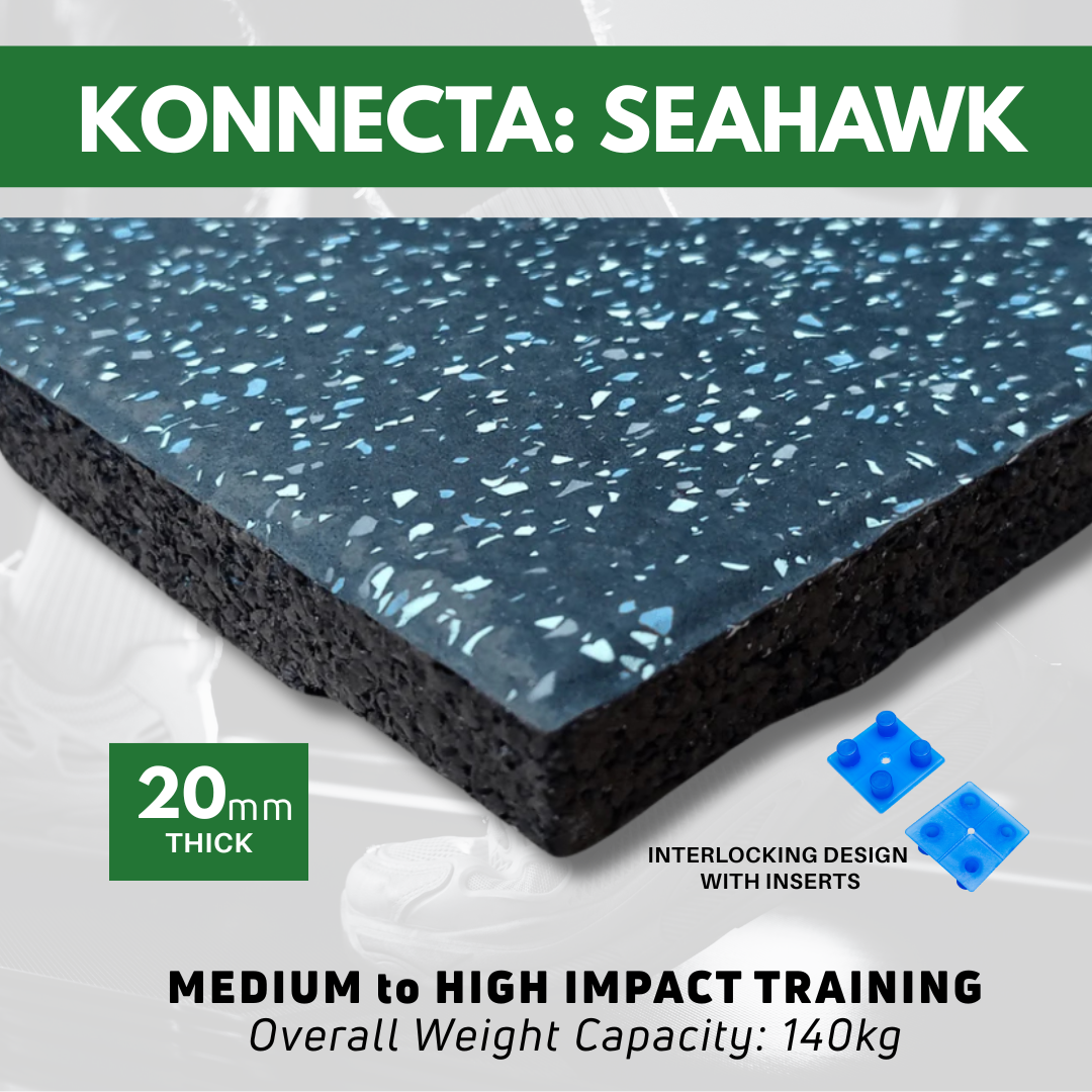 20mm Seahawk Fleck Rubber Gym Flooring Tile