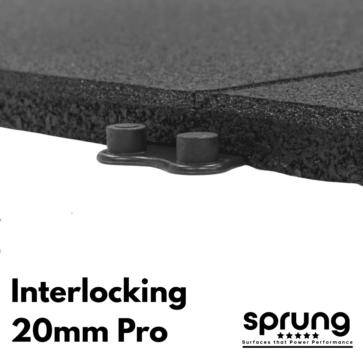 20mm PRO Interlocking Gym Tiles - Connection Inserts Included