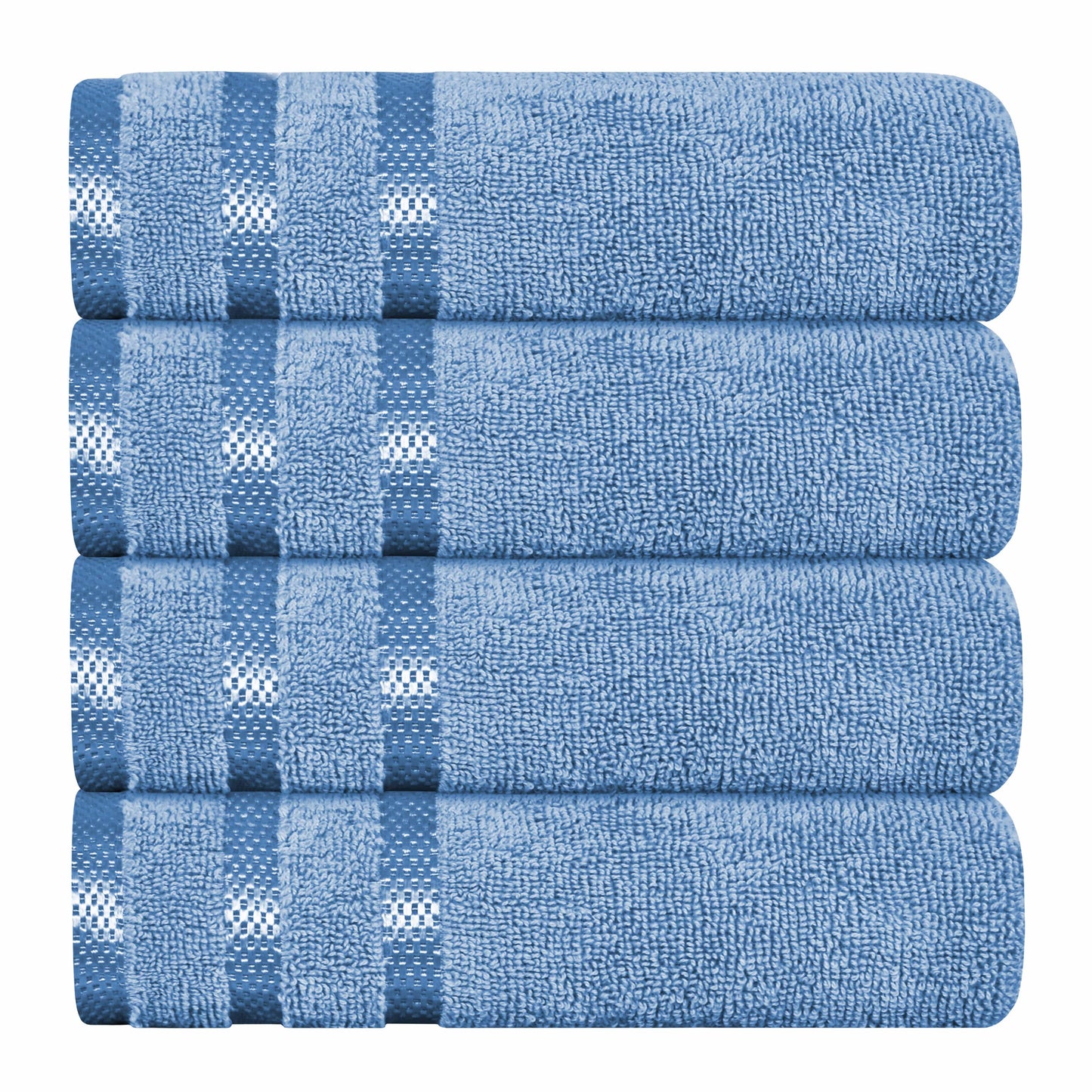 OLIVIA ROCCO Belmont Viscose Stripe Blue Towels 100% Cotton Hotel Quality Super Absorbent